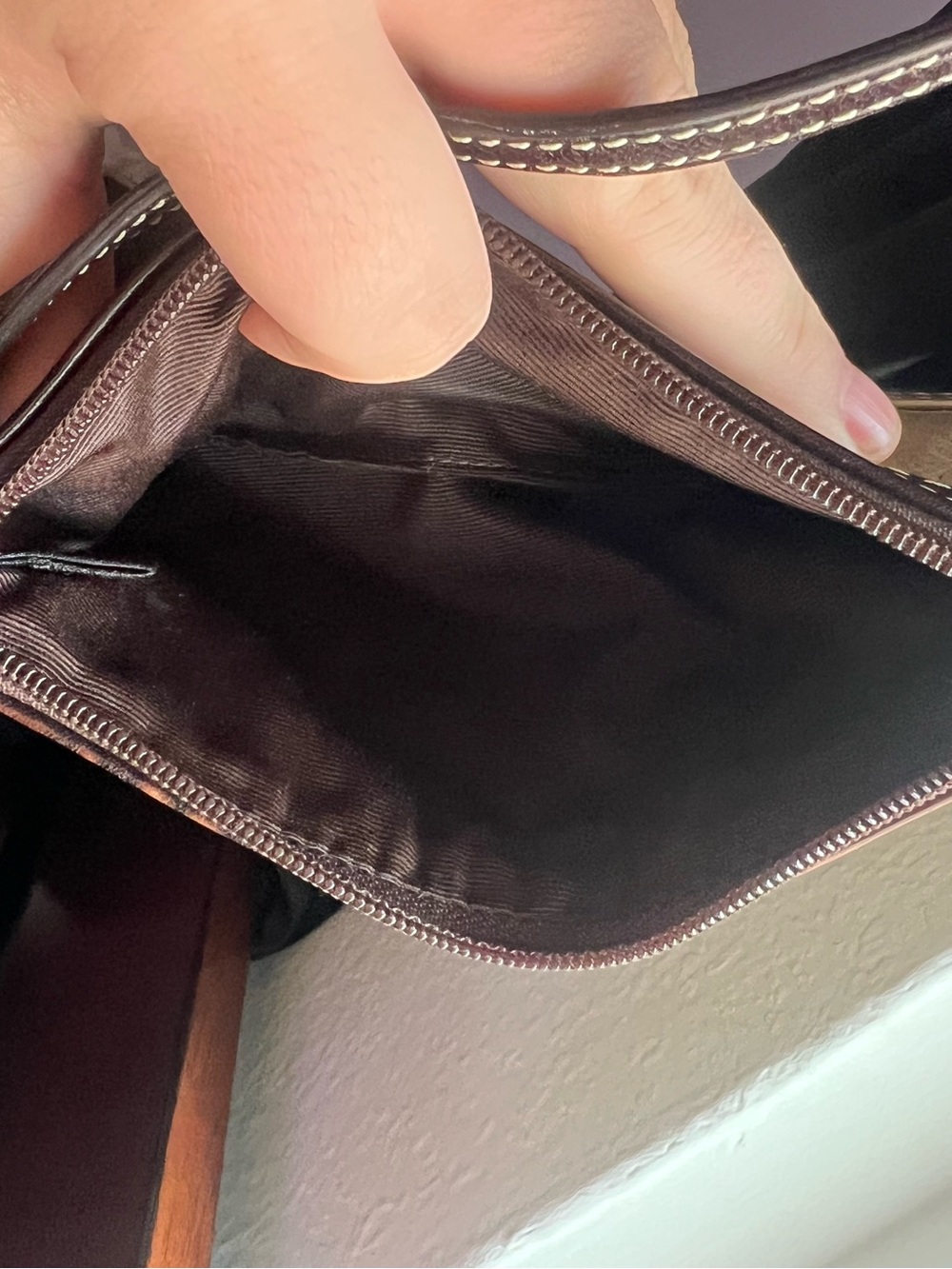Coach Metallic Patchwork Signature Wristlet in Beige, Gold & Brown - Picture 2 of 4